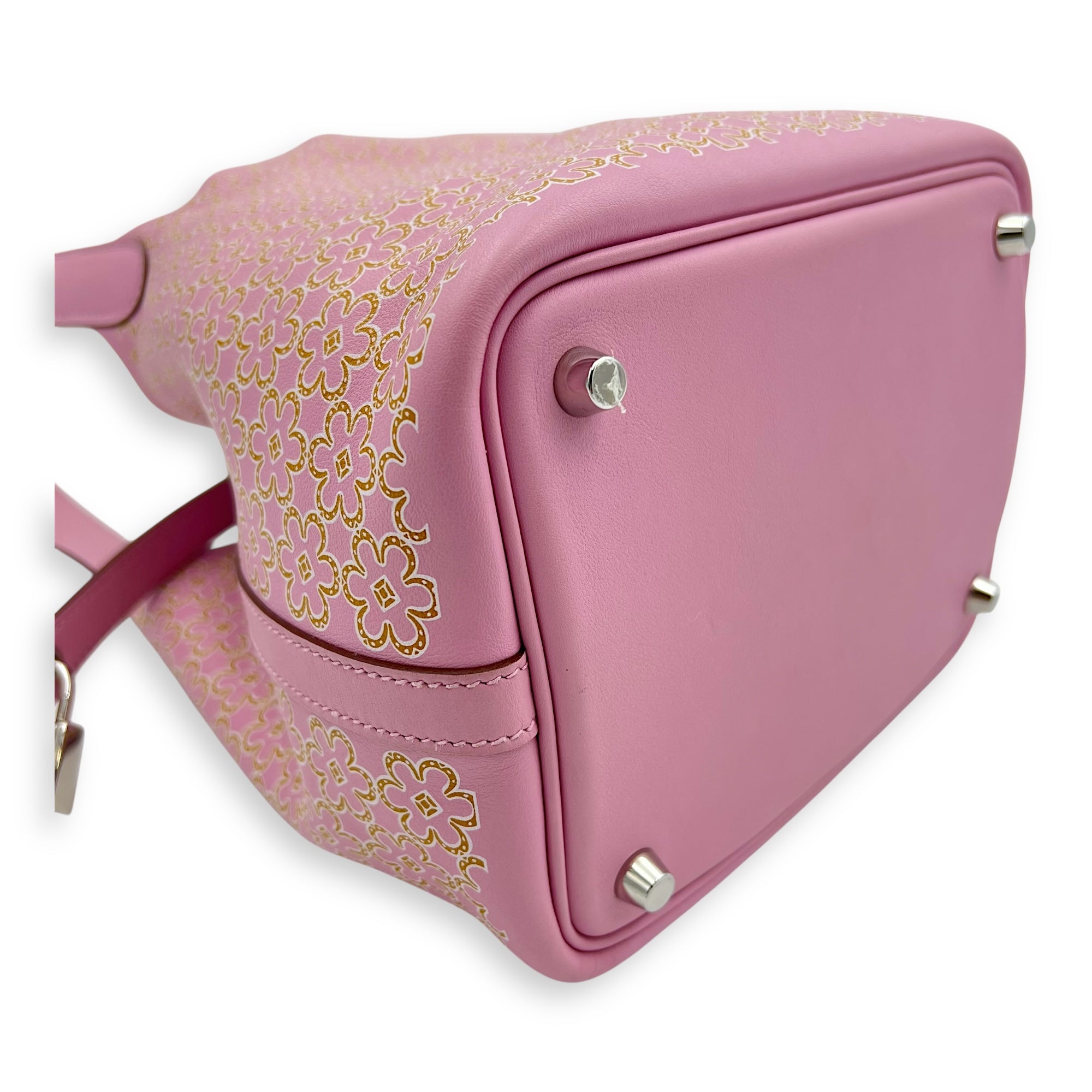 Hermès Lucky Daisy Picotin 18 Mauve Sylvestre Top Handle Bag in Swift, Palladium hardware_5