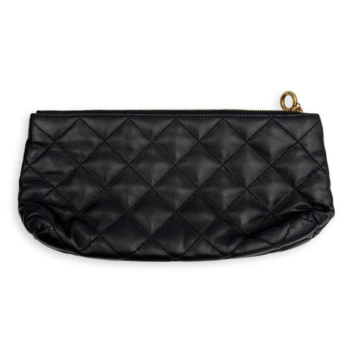 Saint Laurent ICare Black Tote Bag in Lambskin, Gold hardware_9