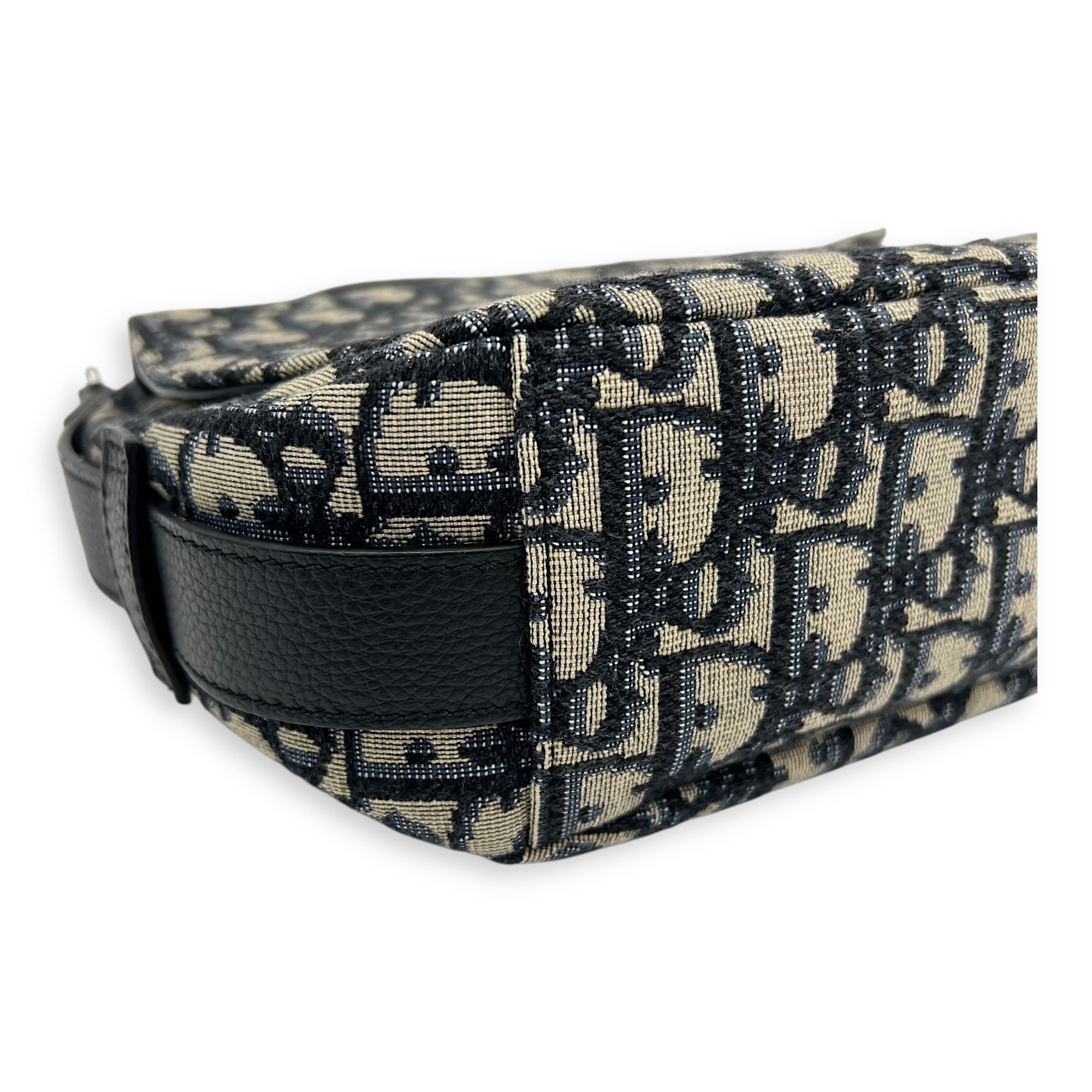 Dior Oblique Saddle Blue Crossbody Bag in Jacquard, Silver hardware_9