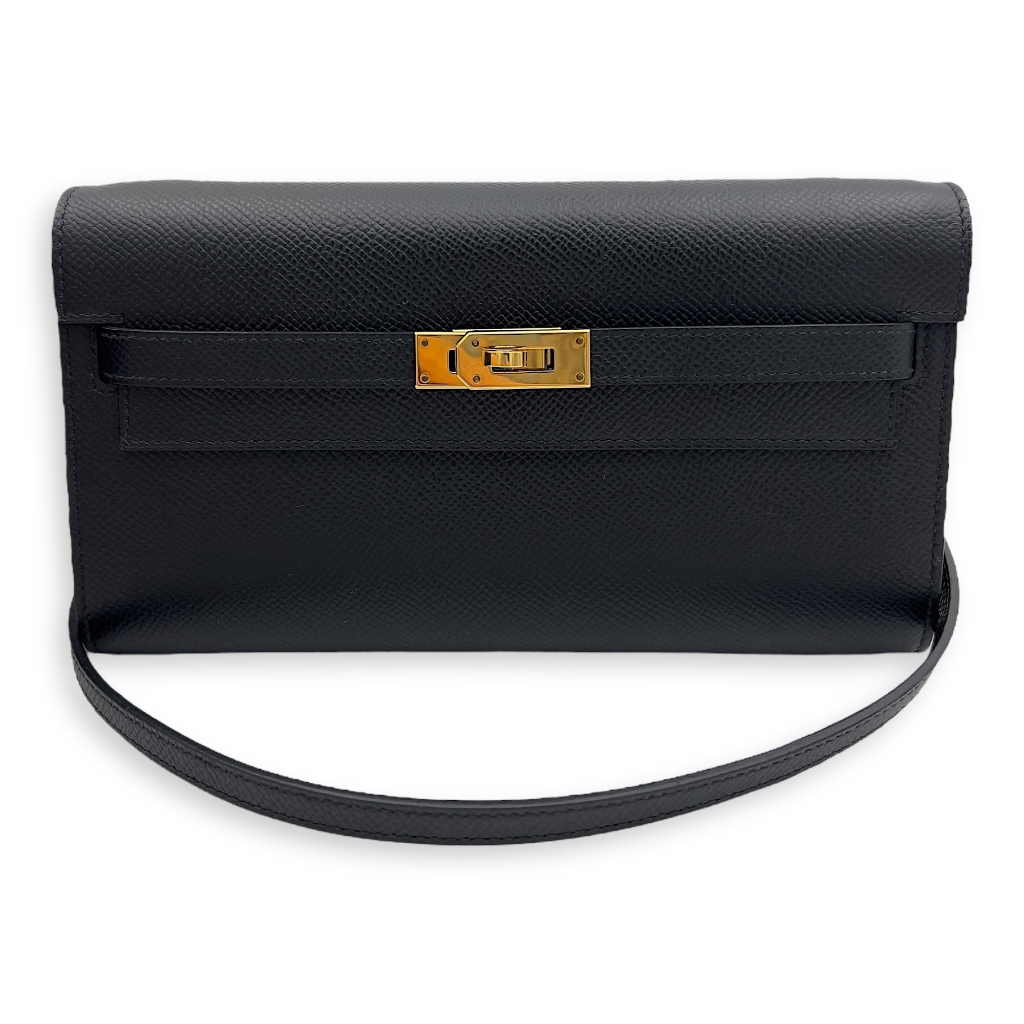 Hermès Kelly To Go Black in Epsom, Gold hardware_7