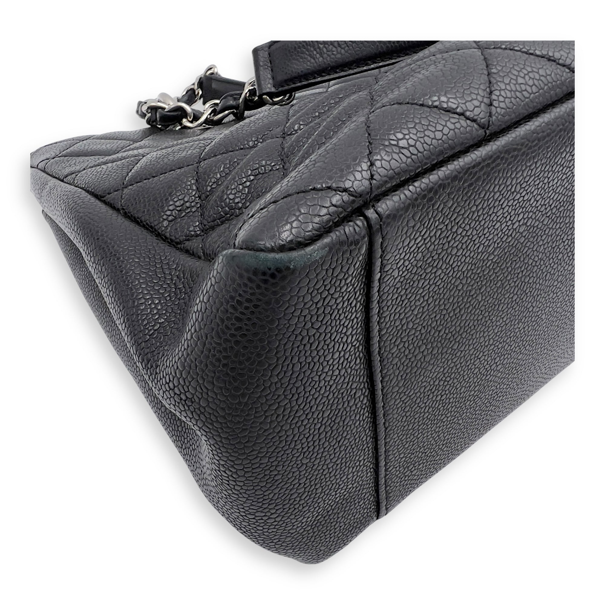 Chanel GST Tote Bag Black in Caviar Leather, Silver hardware_7