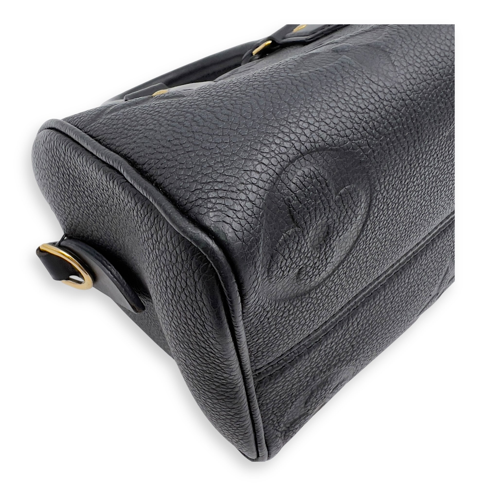 Louis Vuitton Speedy Bandouliere Top Handle Bag 20 Black in Empreinte Leather, Gold hardware_7