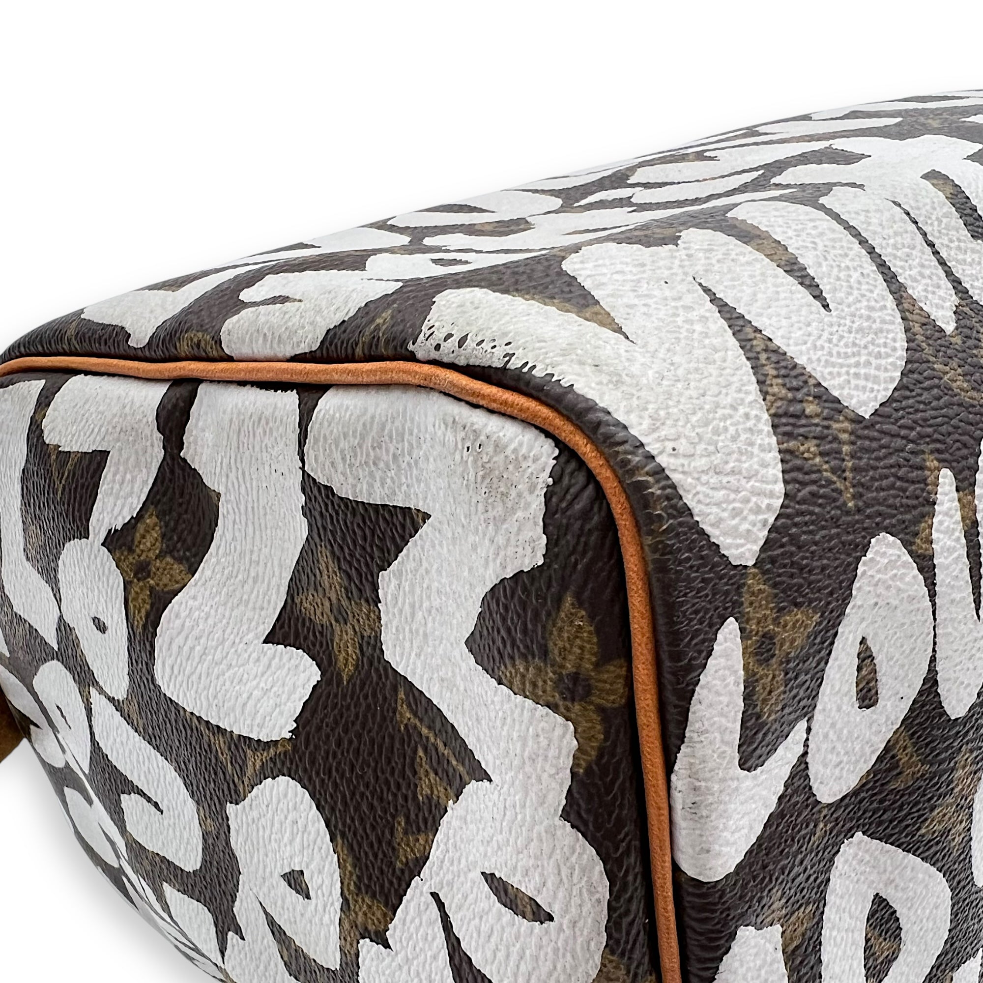Louis Vuitton Speedy Sprouse Top Handle Bag 30 Brown in Monogram Coated Canvas, Gold hardware_7