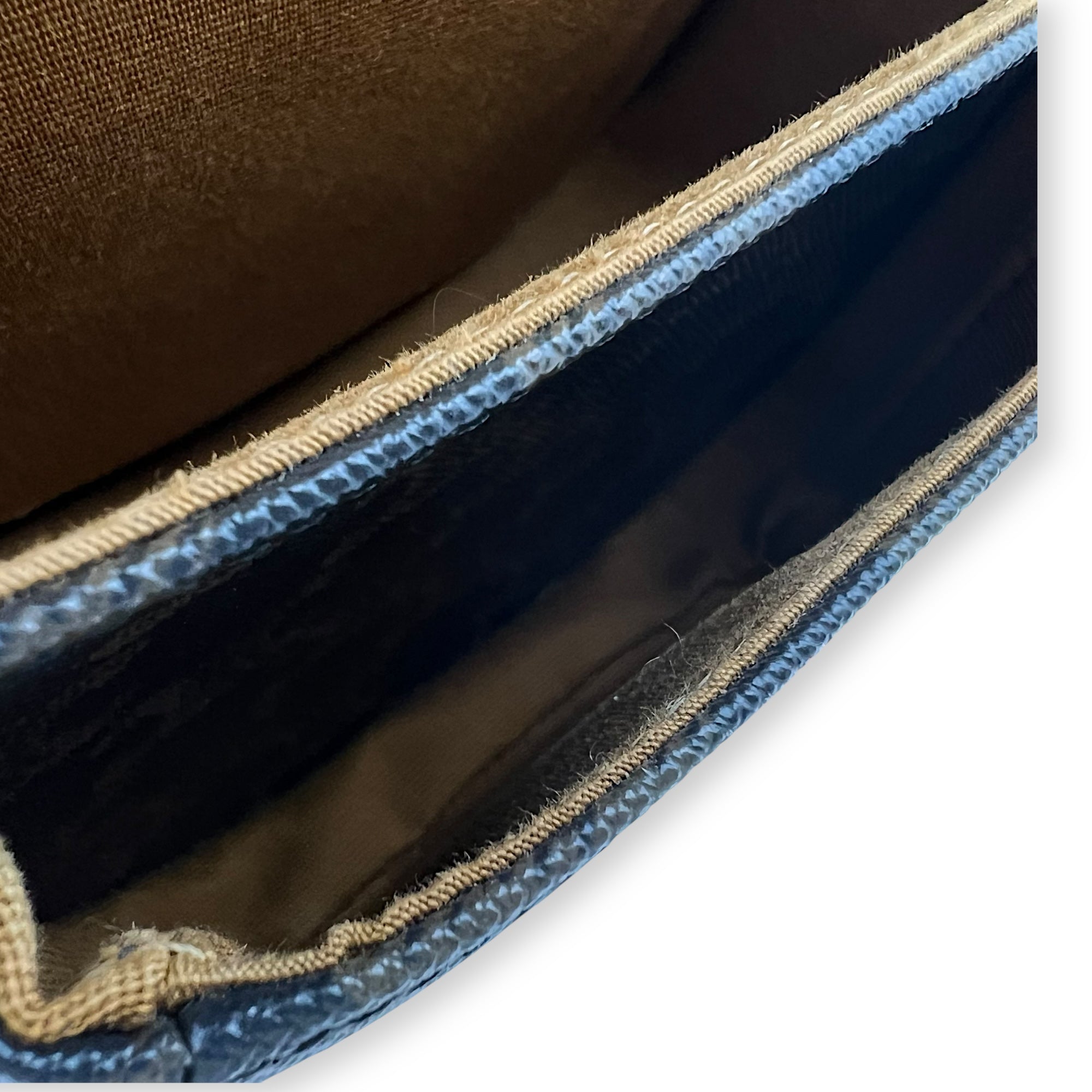 Celine Folco Crossbody Bag Brown in Coated Canvas, Gold hardware_7
