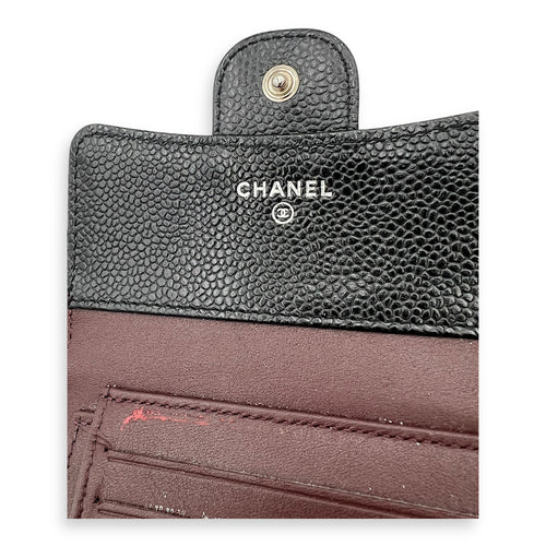 Chanel Classic Wallet Black in Caviar Leather, Silver hardware_4
