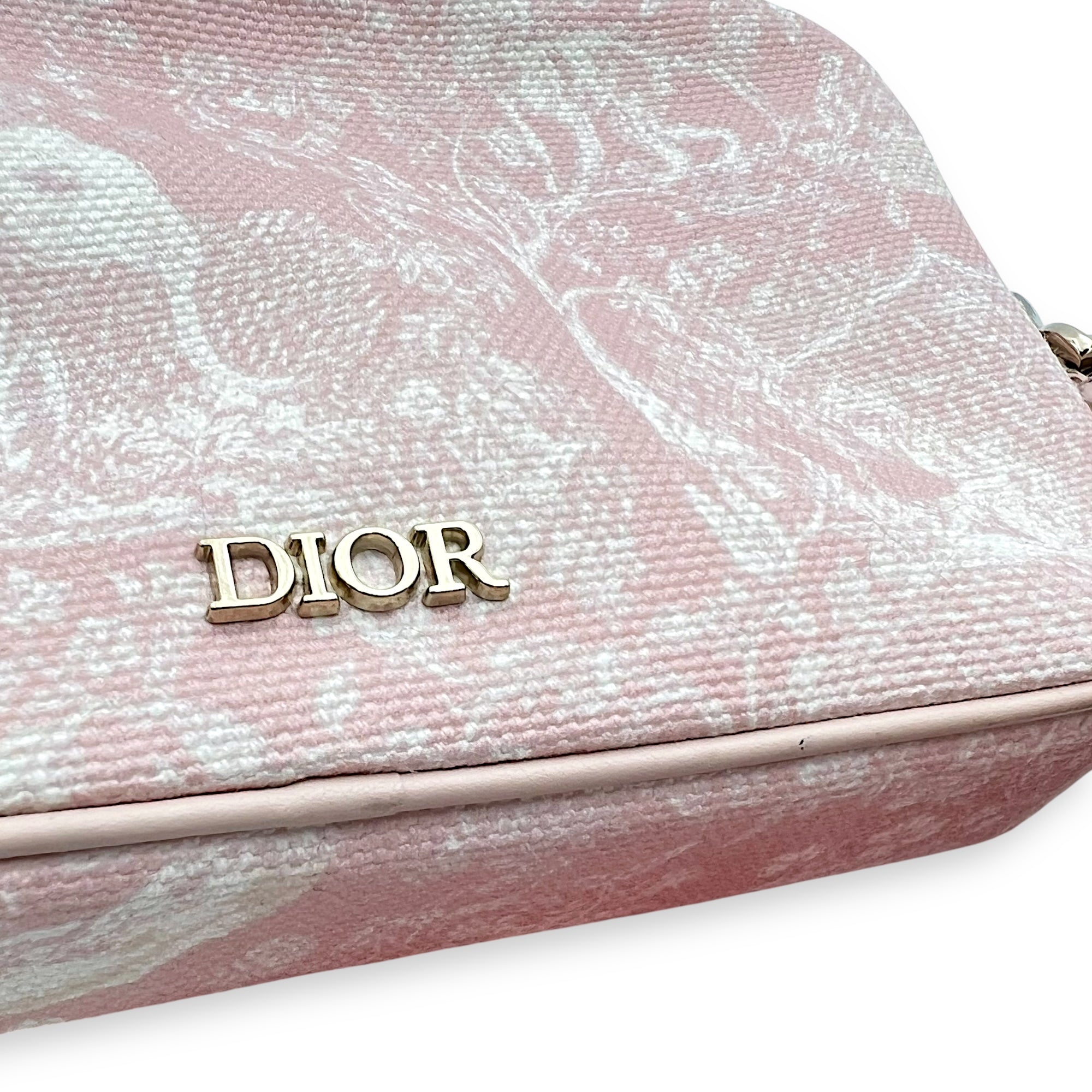 Dior Multi-pouch Crossbody Bag Pink in Canvas, Light Gold hardware_7