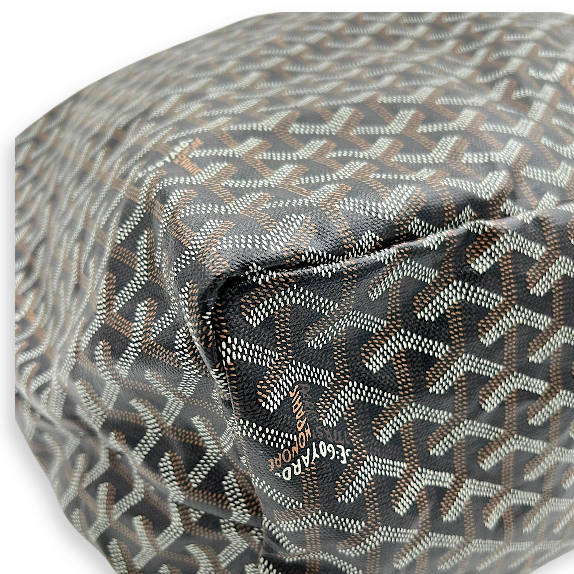 Goyard Saint Louis Tote Bag GM Black in Coated Canvas, Silver hardware_7