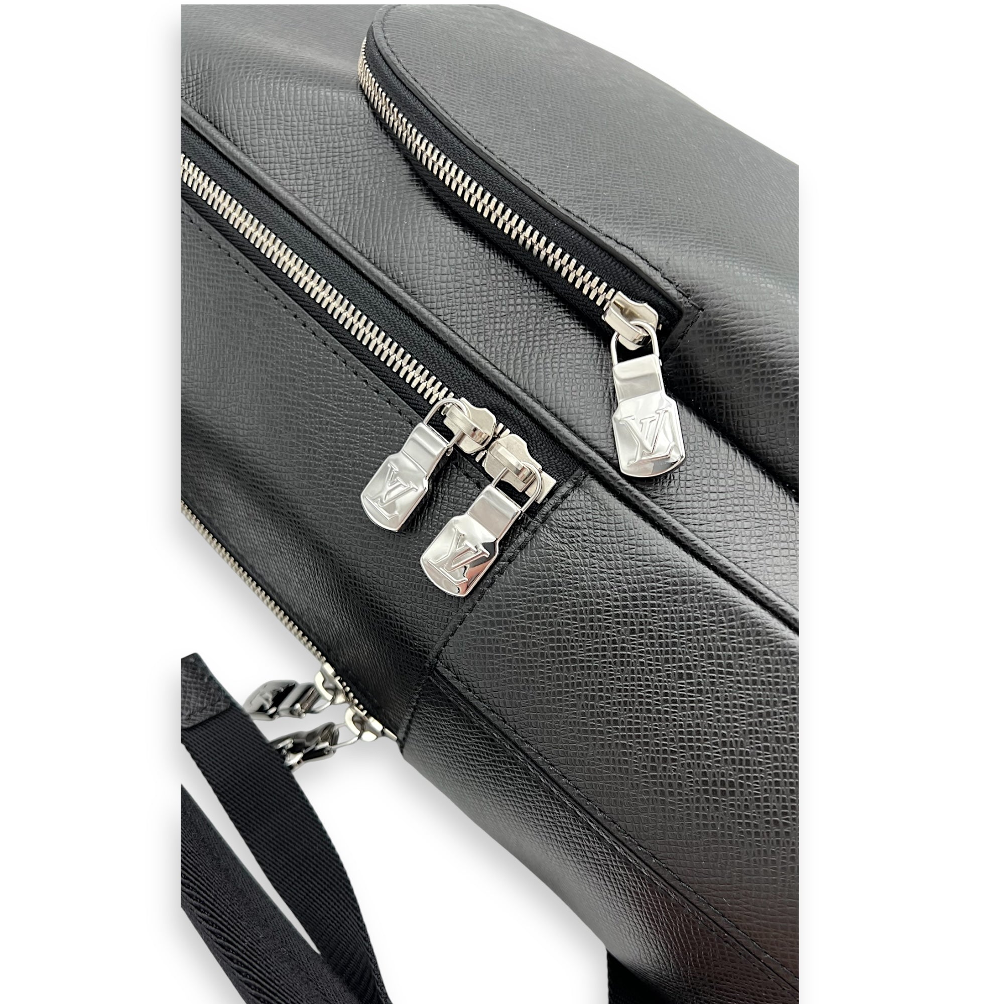 Louis Vuitton Adrian Backpack Black in Taiga Leather, Silver hardware_1