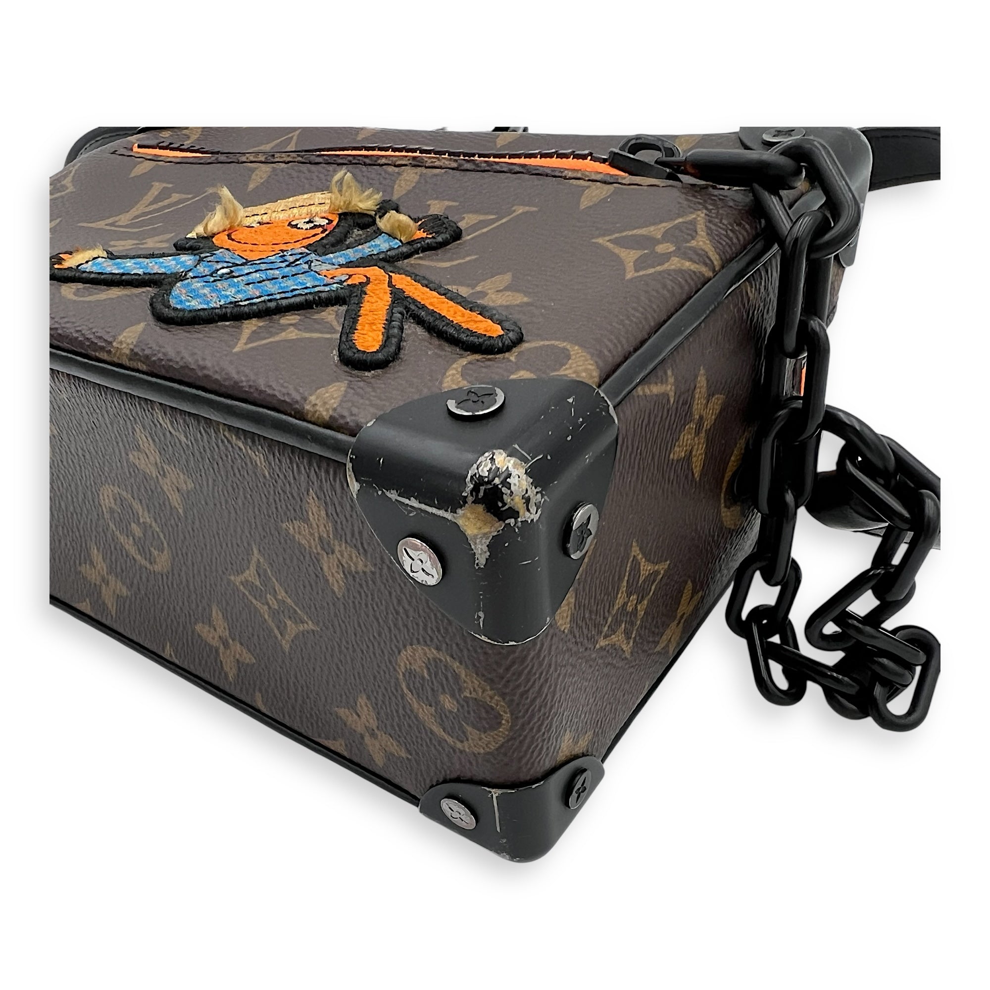 Louis Vuitton Soft Trunk Shoulder Bag Brown in Monogram Coated Canvas, Black hardware_7