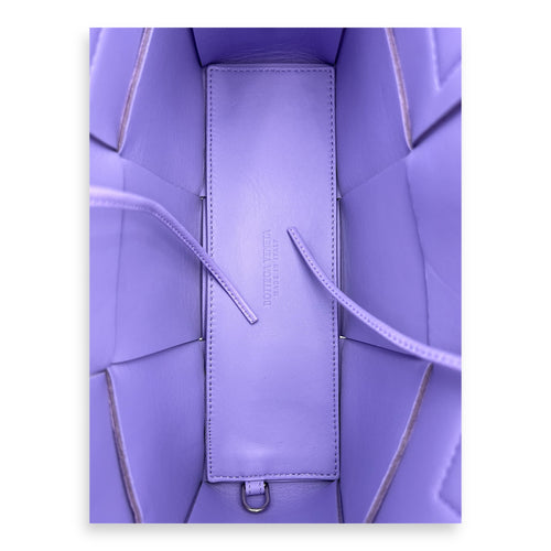 Bottega Veneta Arco Mini Purple Tote Bag in Lambskin, Silver hardware_2