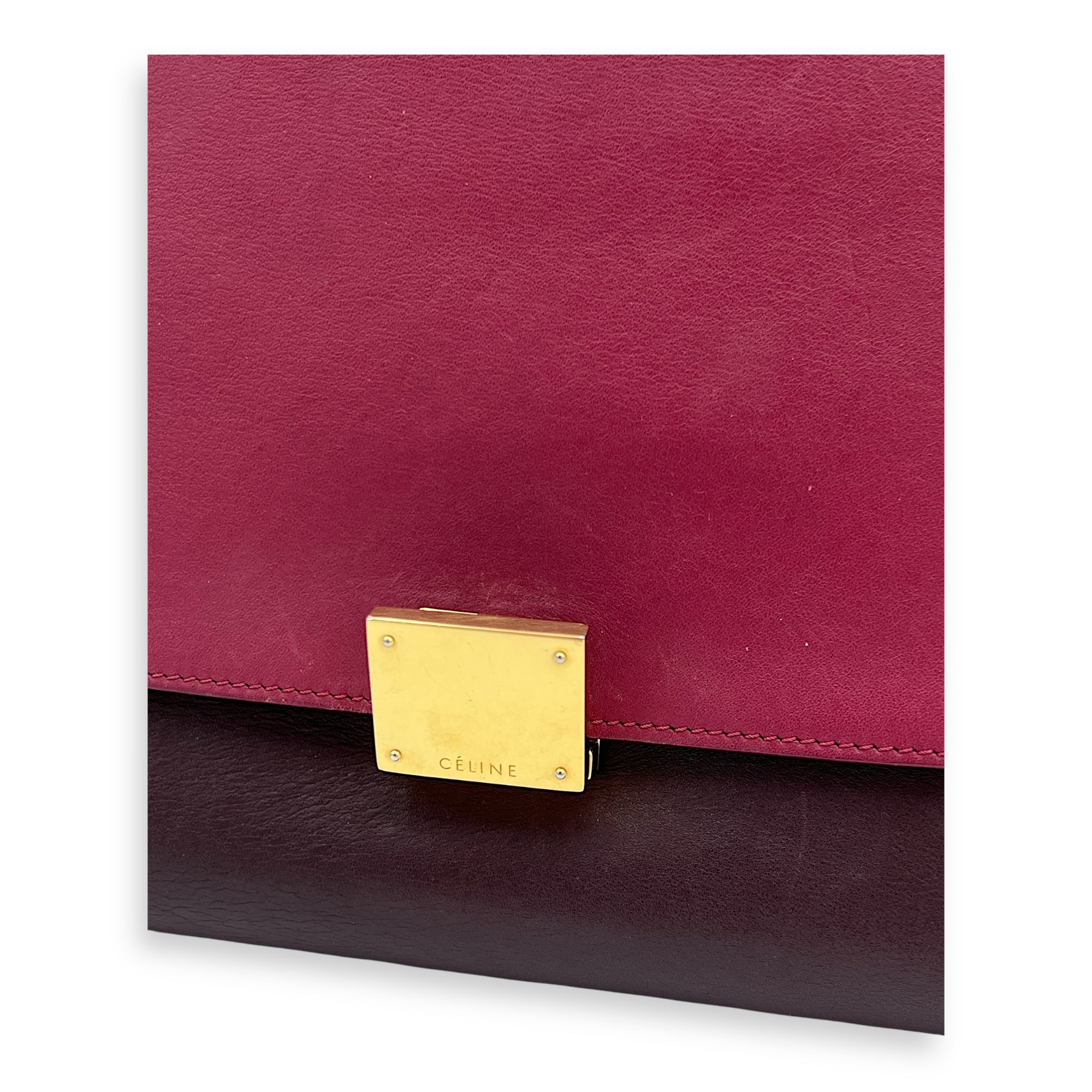 Celine Trapeze Top Handle Bag Medium Multi-colour in Calfskin, Gold hardware_5