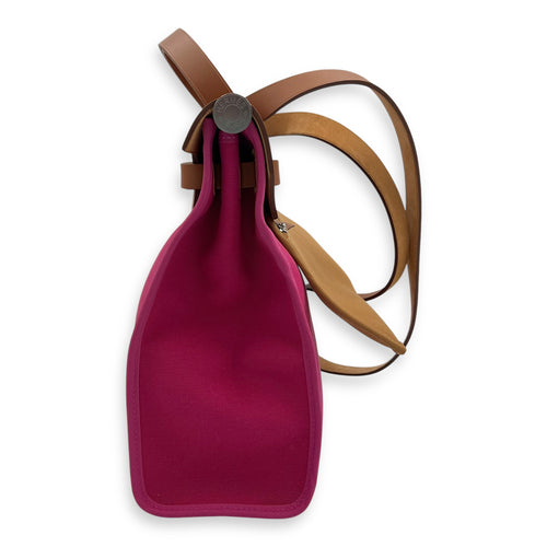 Hermès Herbag 31 Rose Pourpre Fauve Shoulder Bag in Canvas, Palladium hardware_3