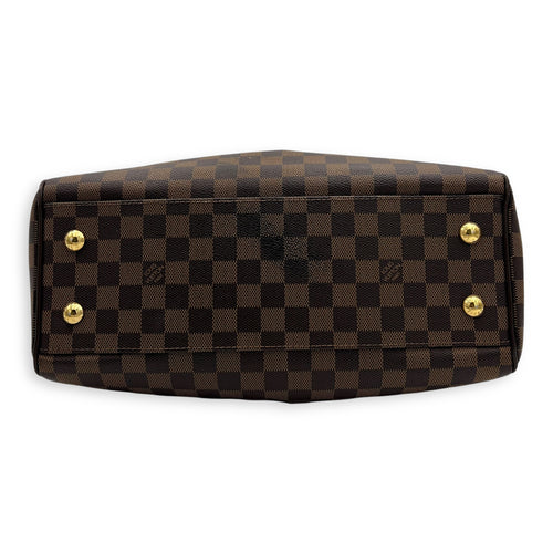 Louis Vuitton Trevi PM Damier Ebene Top Handle Bag in Coated Canvas, Gold hardware_5