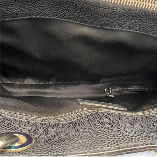 Chanel GST Shoulder Bag Black in Caviar Leather, Silver hardware_7