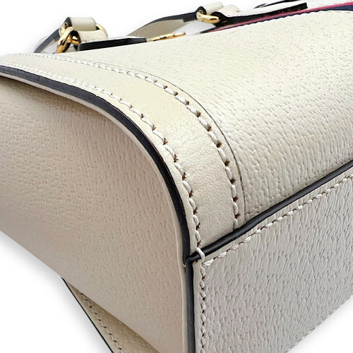 Gucci Ophidia Top Handle Bag White in Calfskin, Gold hardware_7