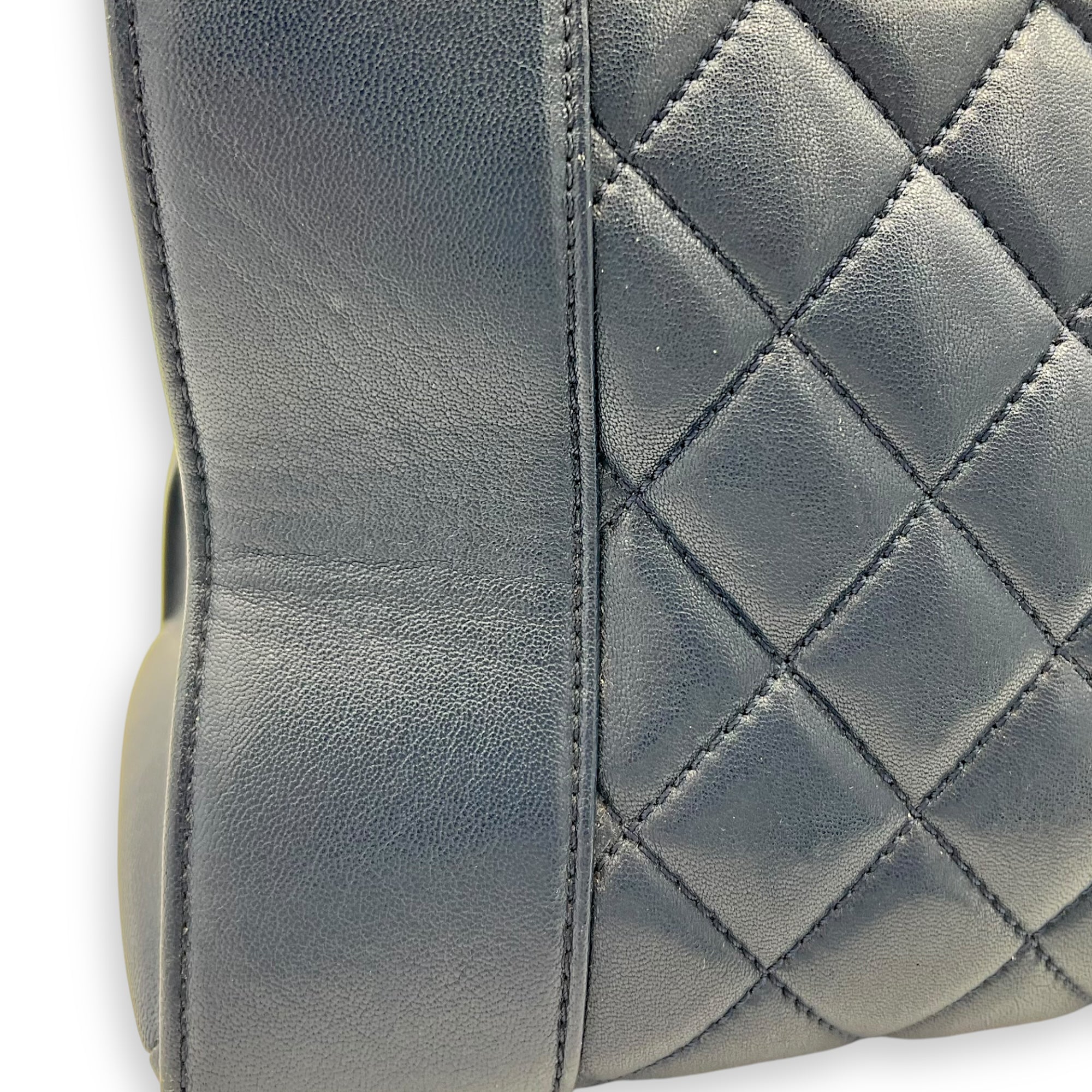 Chanel CC Shoulder Bag Blue in Calfskin, Gold hardware_7
