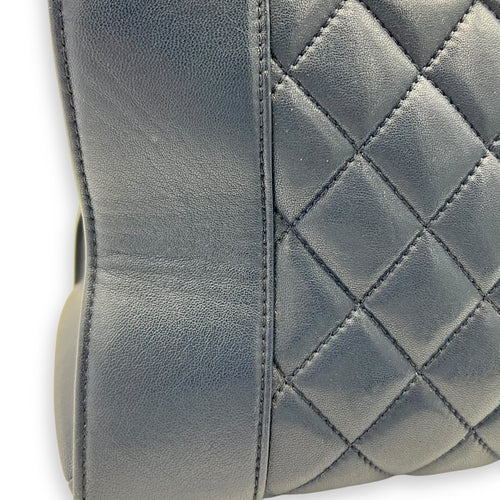 Chanel CC Shoulder Bag Blue in Calfskin, Gold hardware_7