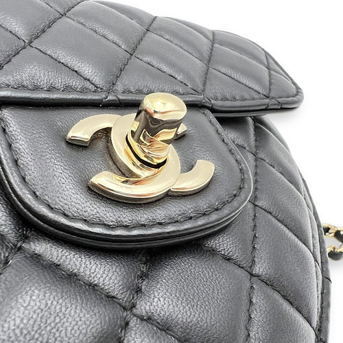 Chanel Heart  Crossbody Bag Black in Lambskin, Gold hardware_7
