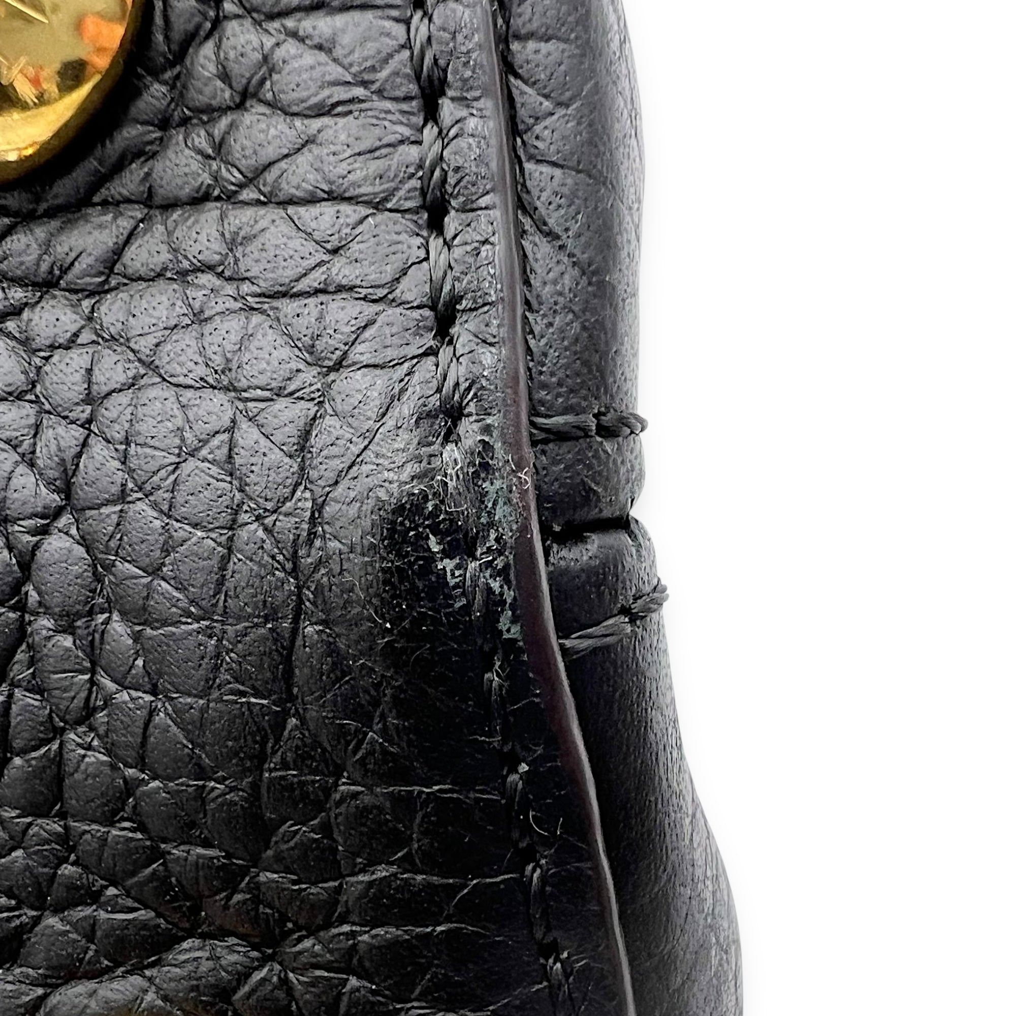 Louis Vuitton Capucines Top Handle Bag Black in Calfskin, Gold hardware_7