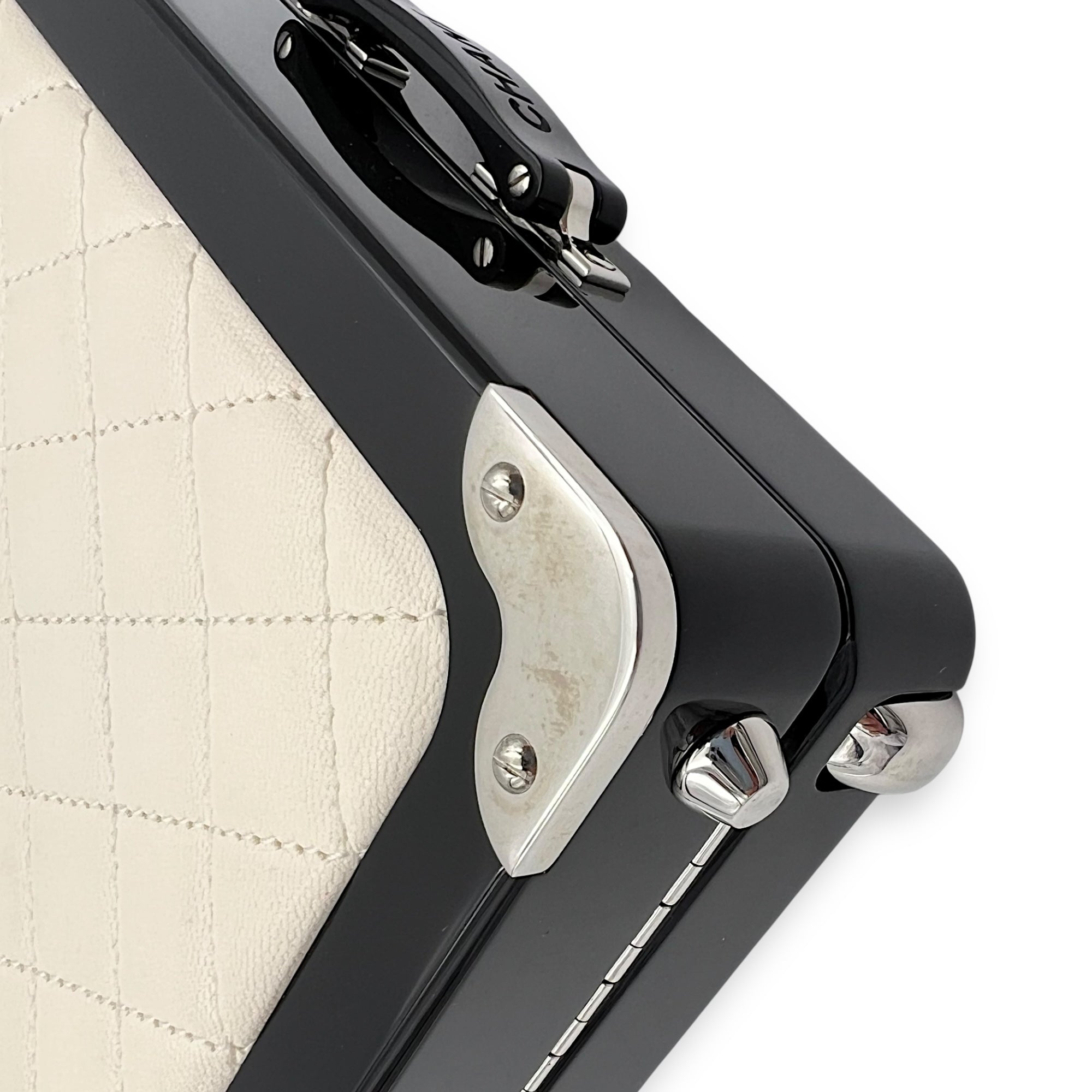 Chanel Minaudiere Trolley  Clutch White in Others, Silver hardware_13