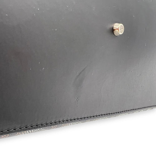 Goyard Vendome Top Handle Bag Black in Coated Canvas, Silver hardware_7