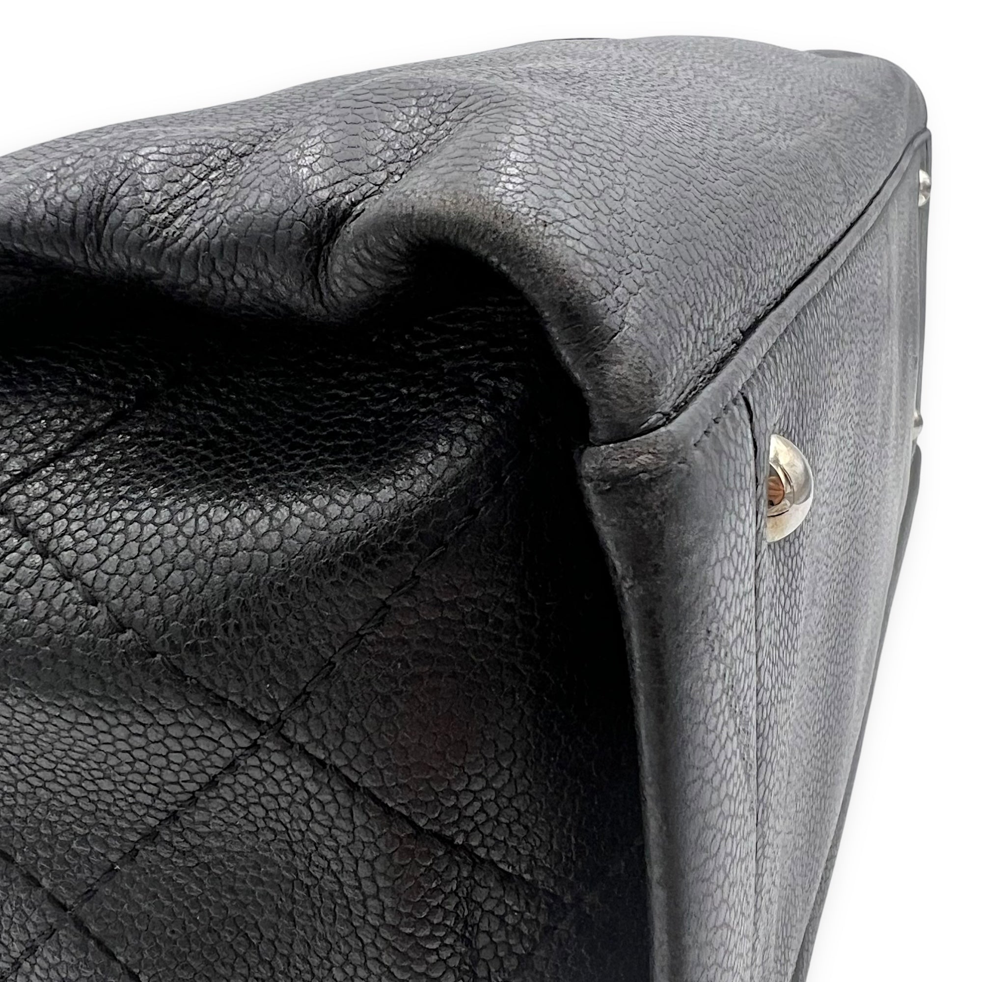 Chanel CC Tote Bag Black in Caviar Leather, Silver hardware_7