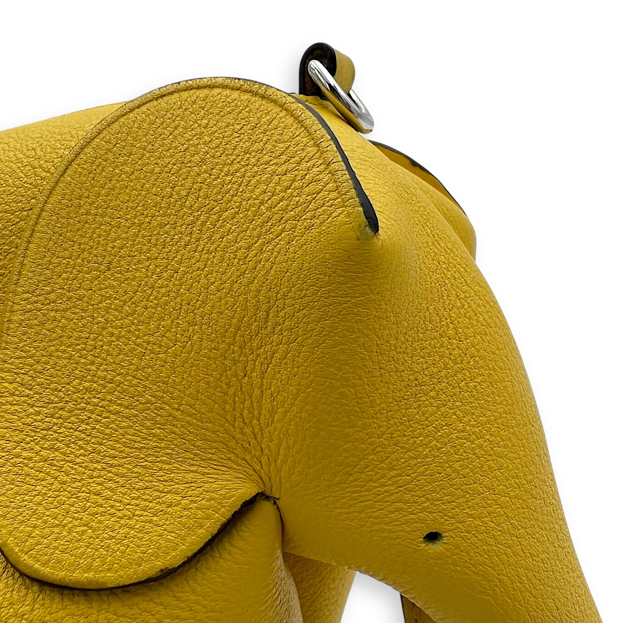 Loewe Elephant Crossbody Bag Yellow in Calfskin, Silver hardware_7