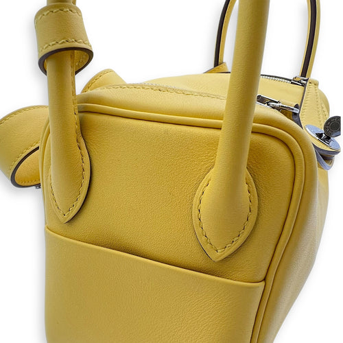 Hermès Mini Lindy Yellow in Swift, Palladium hardware_7