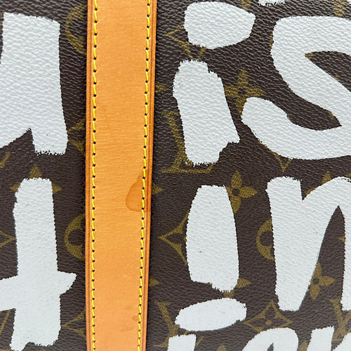Louis Vuitton Stephen Sprouse Keepall 50 Brown Duffle Bag in Coated Canvas, Gold hardware_7