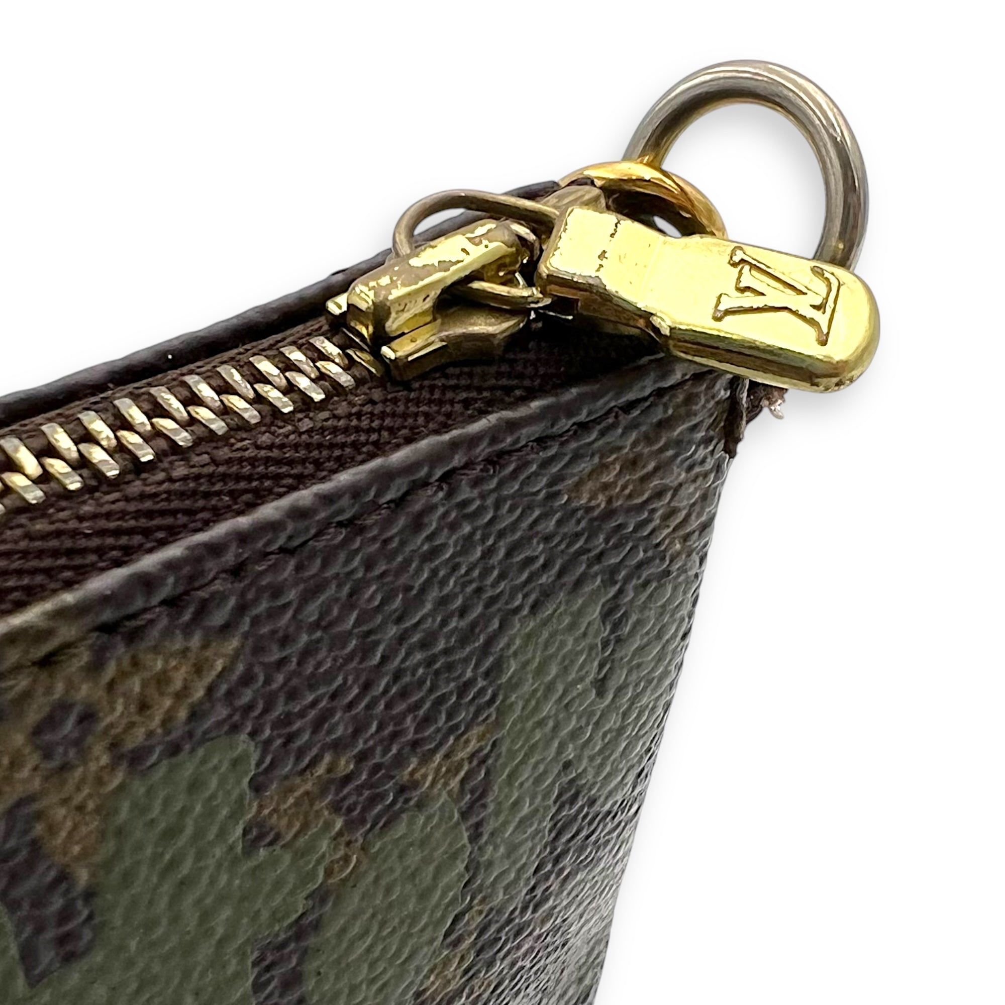 Louis Vuitton Pochette Pouch Brown in Coated Canvas, Gold hardware_7