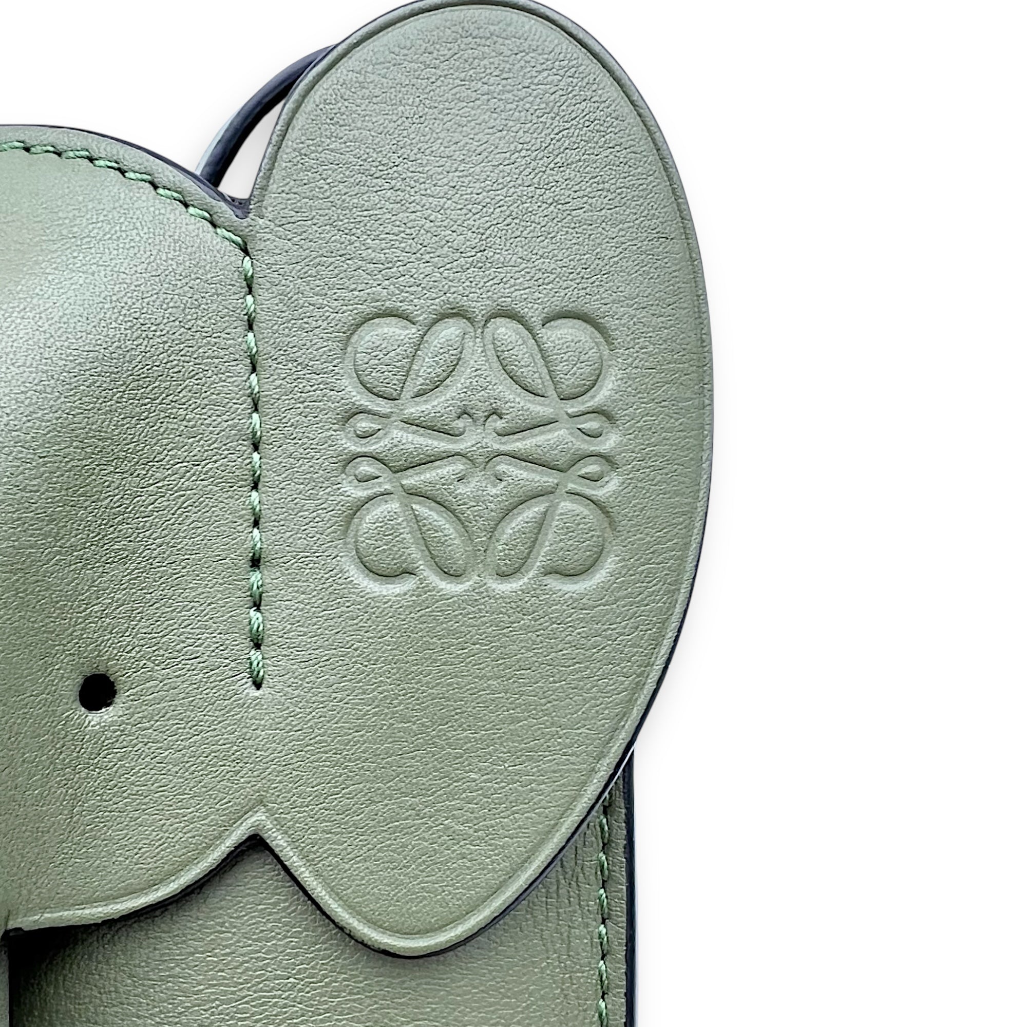 Loewe Elephant Pocket Crossbody Bag Green in Calfskin_7