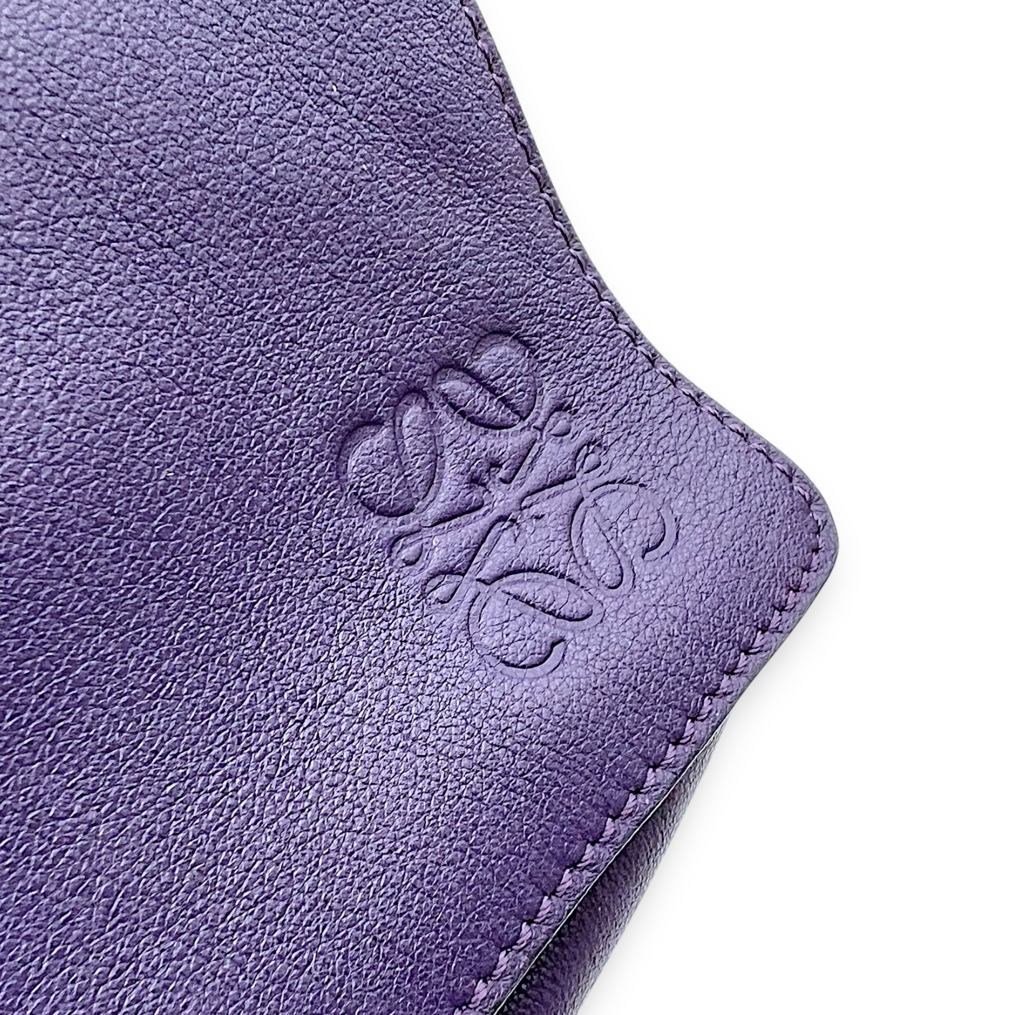 Loewe Flamenco Shoulder Bag Purple in Lambskin, Silver hardware_7