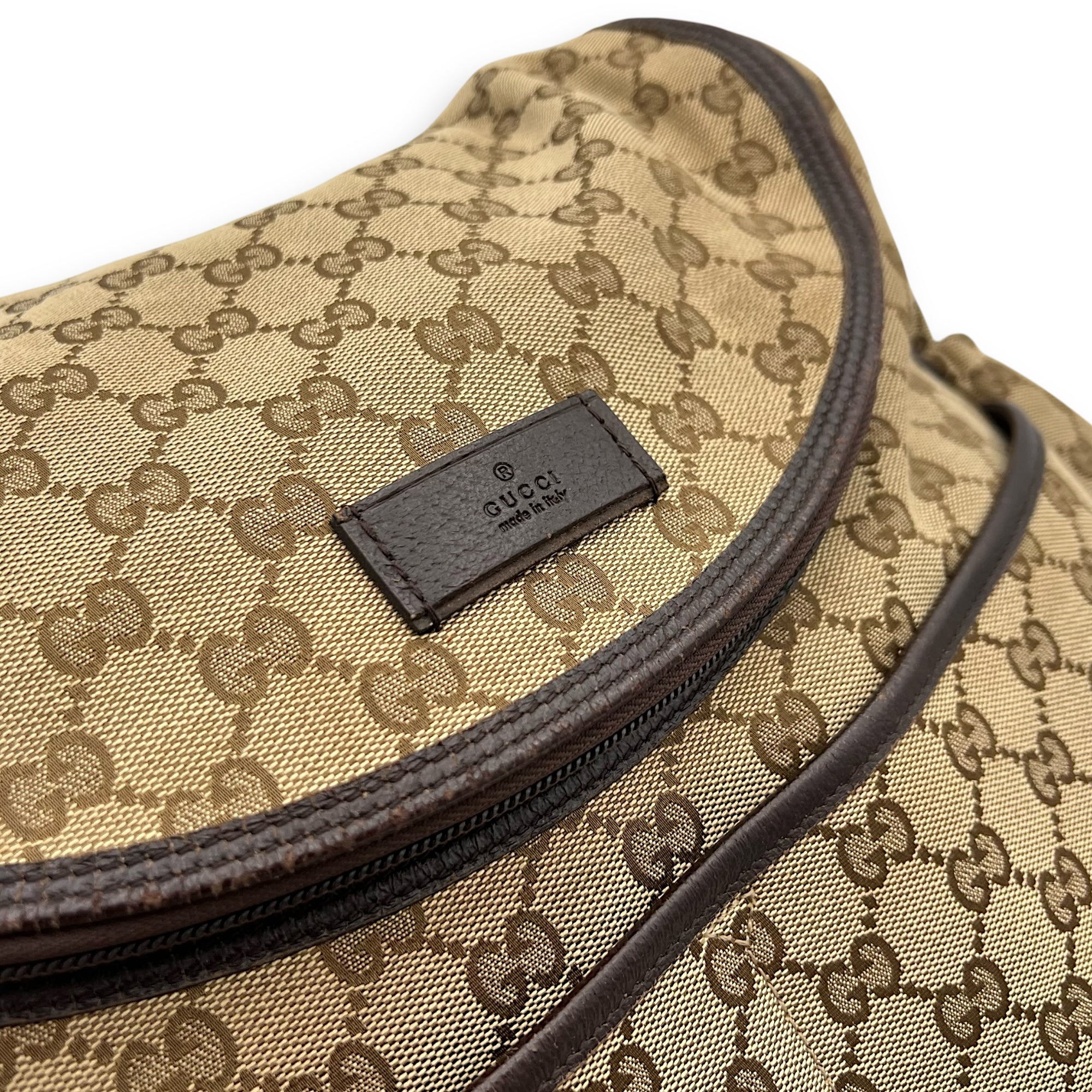 Gucci GG Shoulder Bag Brown in Canvas, Silver hardware_7