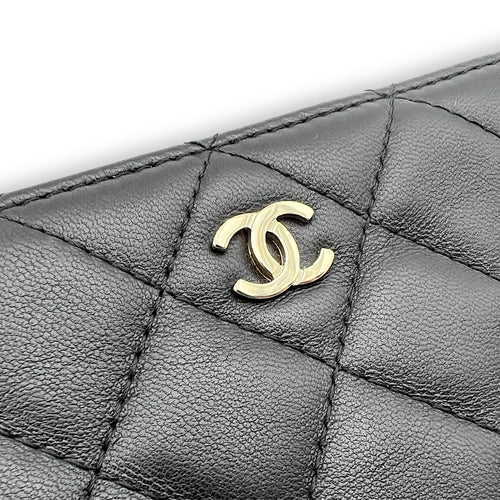 Chanel CC Pouch Black in Lambskin, Gold hardware_7