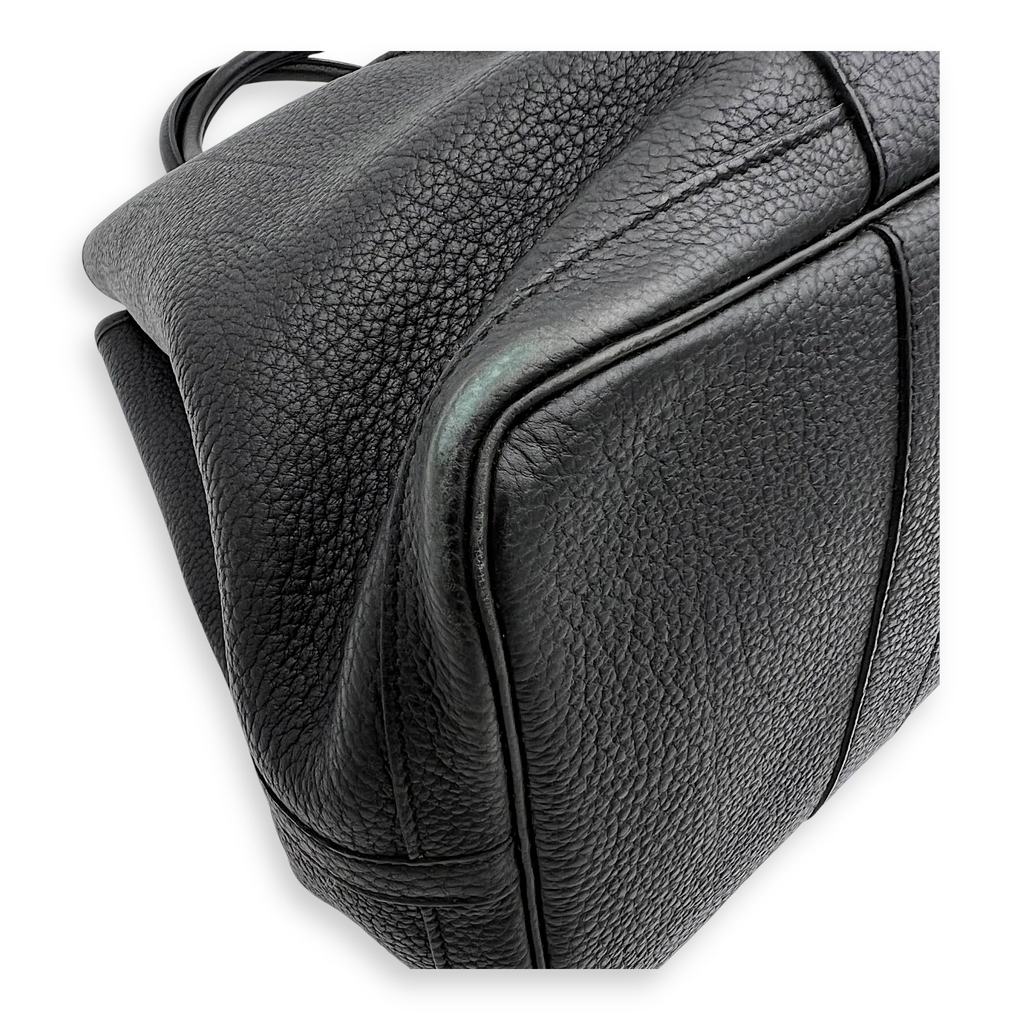 Hermès Garden Party 36 Black Top Handle Bag in Clemence, Silver hardware_5