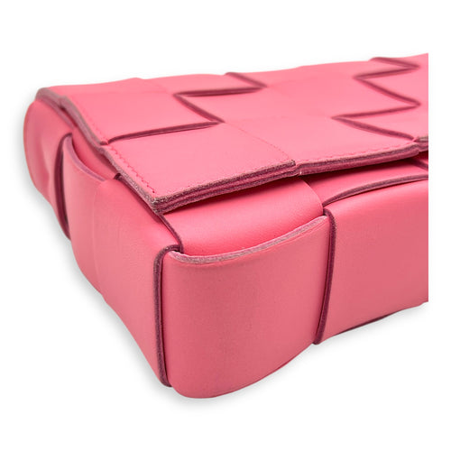 Bottega Veneta Cassette Pink Crossbody Bag in Calfskin_9