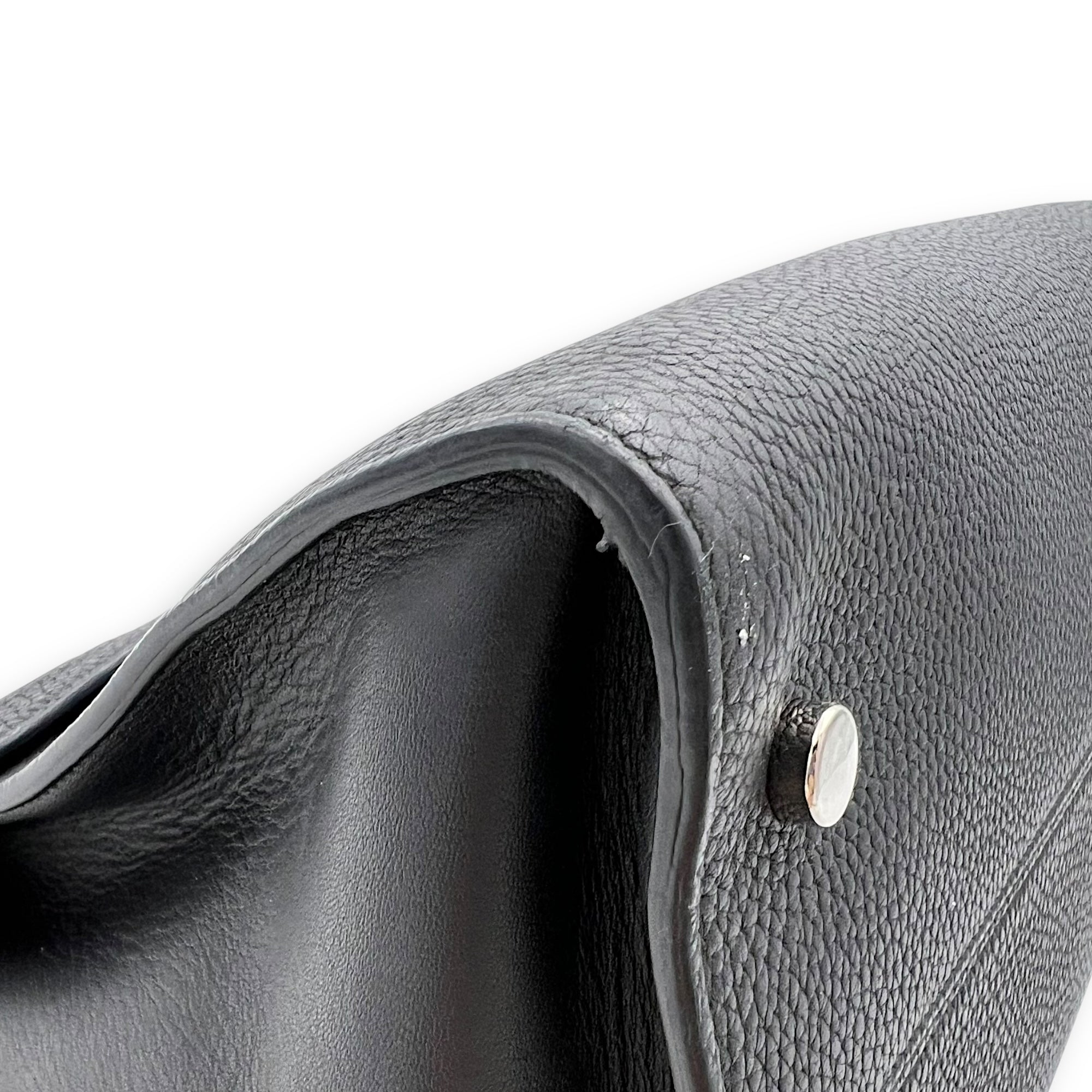 Dior Diorever Top Handle Bag Black in Calfskin, Silver hardware_7