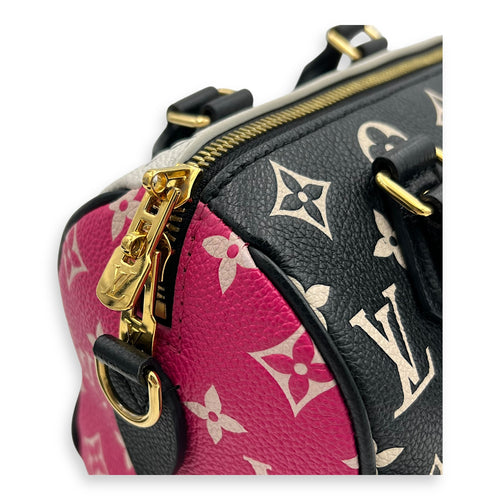 Louis Vuitton Speedy Top Handle Bag Multi-colour in Calfskin, Gold hardware_7