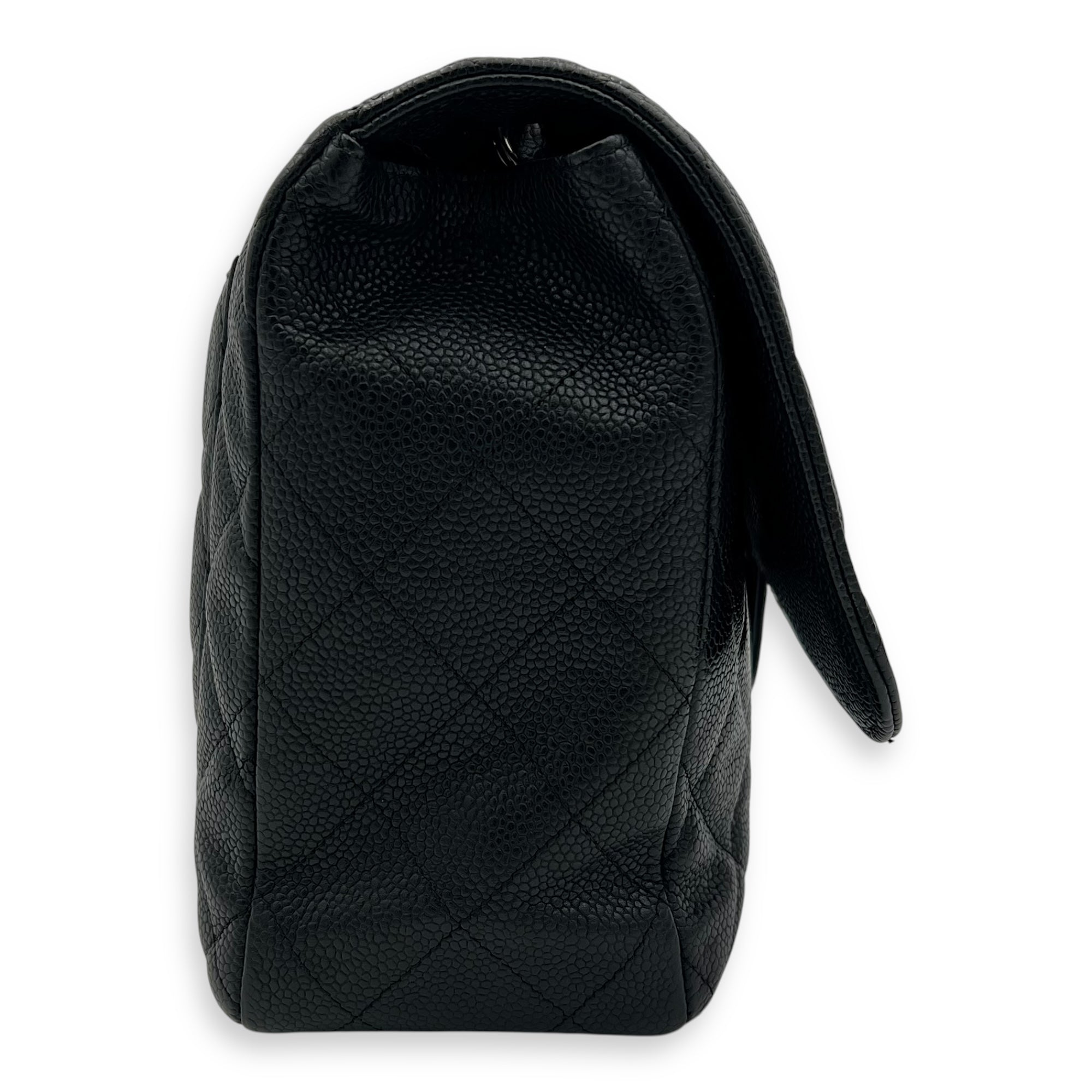 Chanel Classic Shoulder Bag Black in Caviar Leather, Silver hardware_3