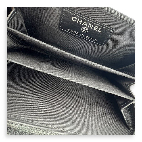 Chanel Boy Black Wallet in Caviar Leather, Ruthenium hardware_1