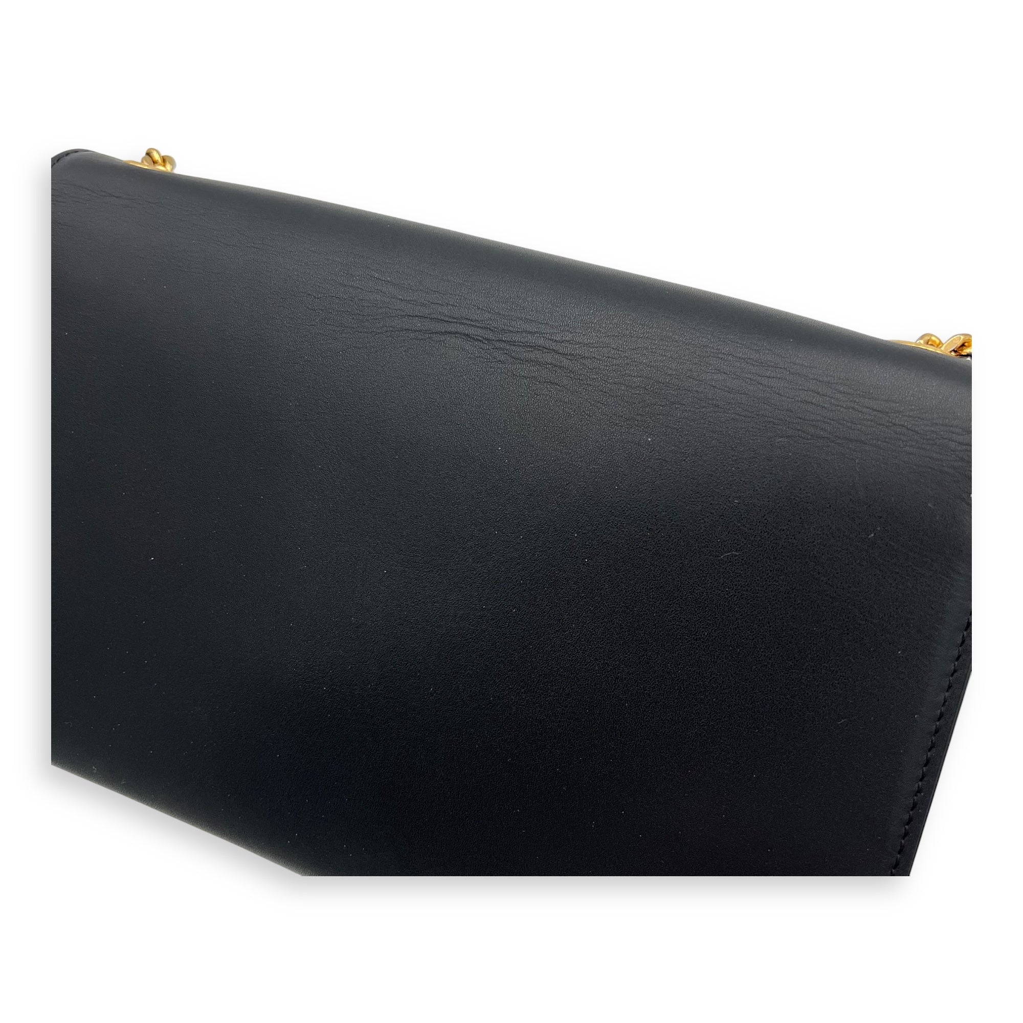 Saint Laurent Kate Crossbody Bag Black in Calfskin, Gold hardware_7