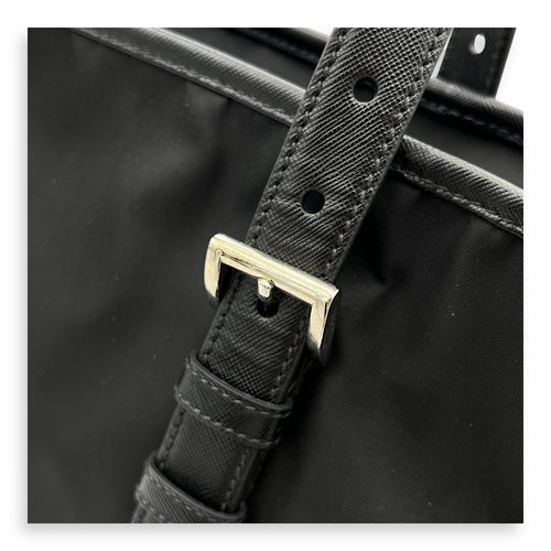 Prada Re-Nylon Top Handle Bag Black in Nylon, Silver hardware_3