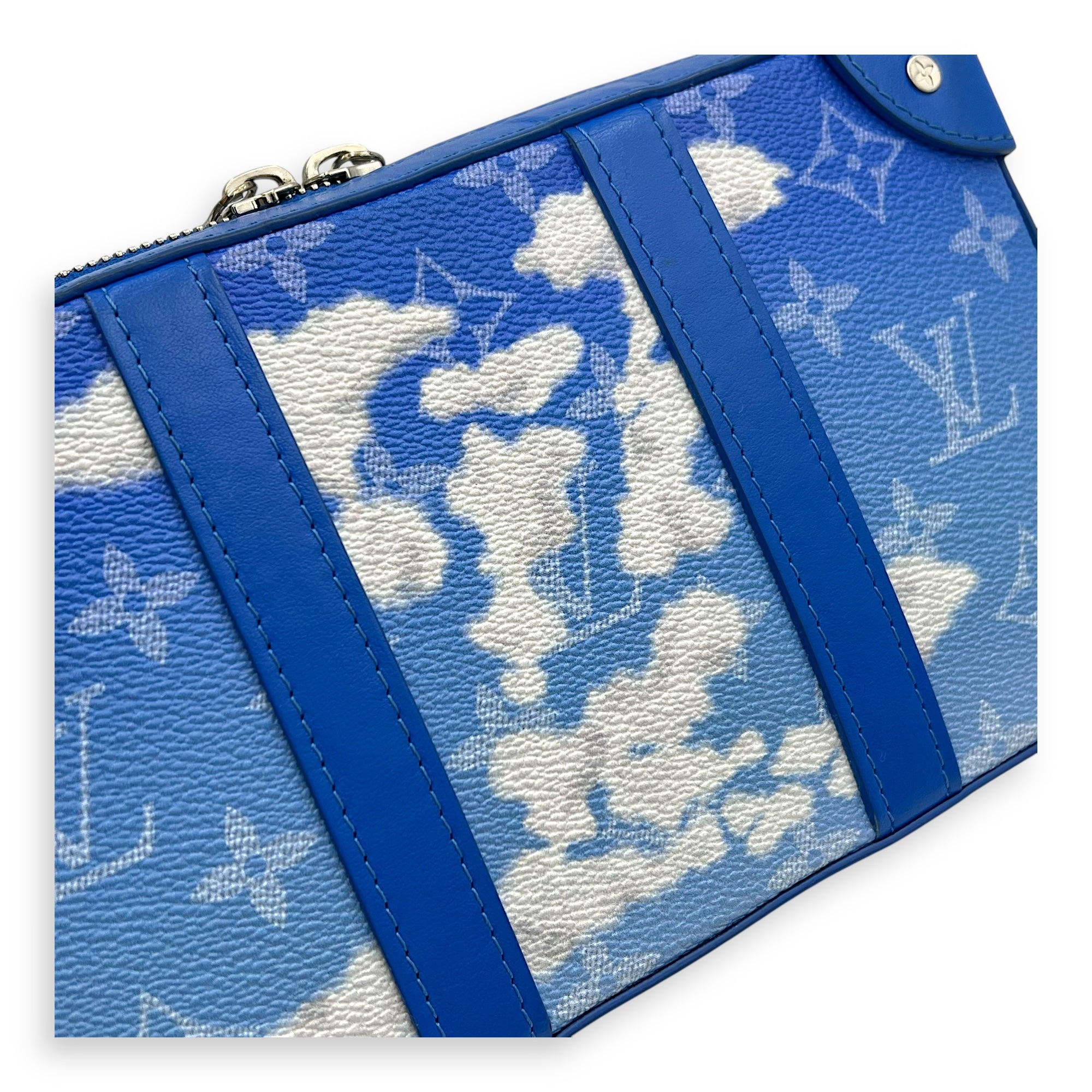 Louis Vuitton Clouds Soft Trunk Wallet Crossbody Bag Blue in Coated Canvas, Silver hardware_7