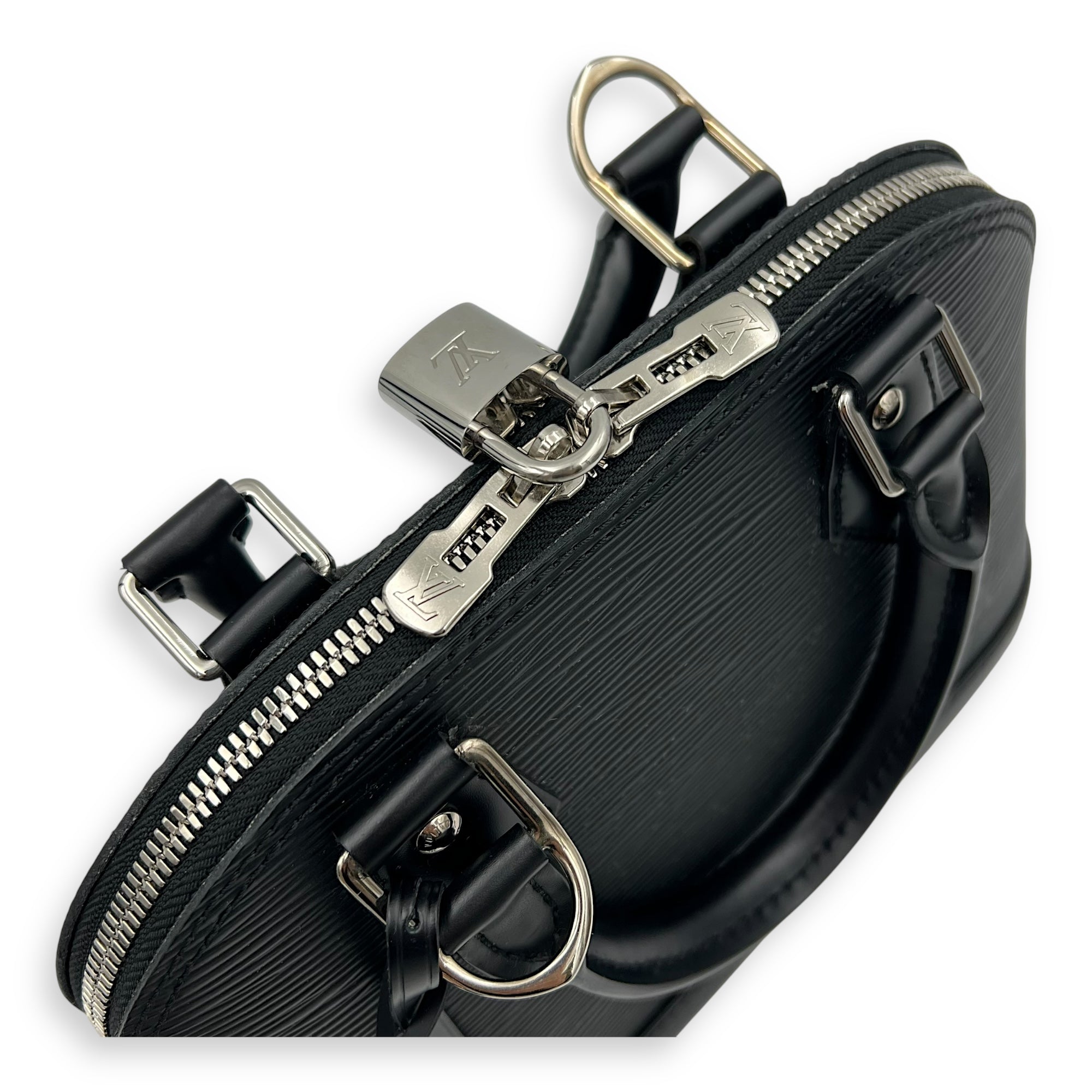 Louis Vuitton Alma Top Handle Bag Black in Epi Leather, Silver hardware_7