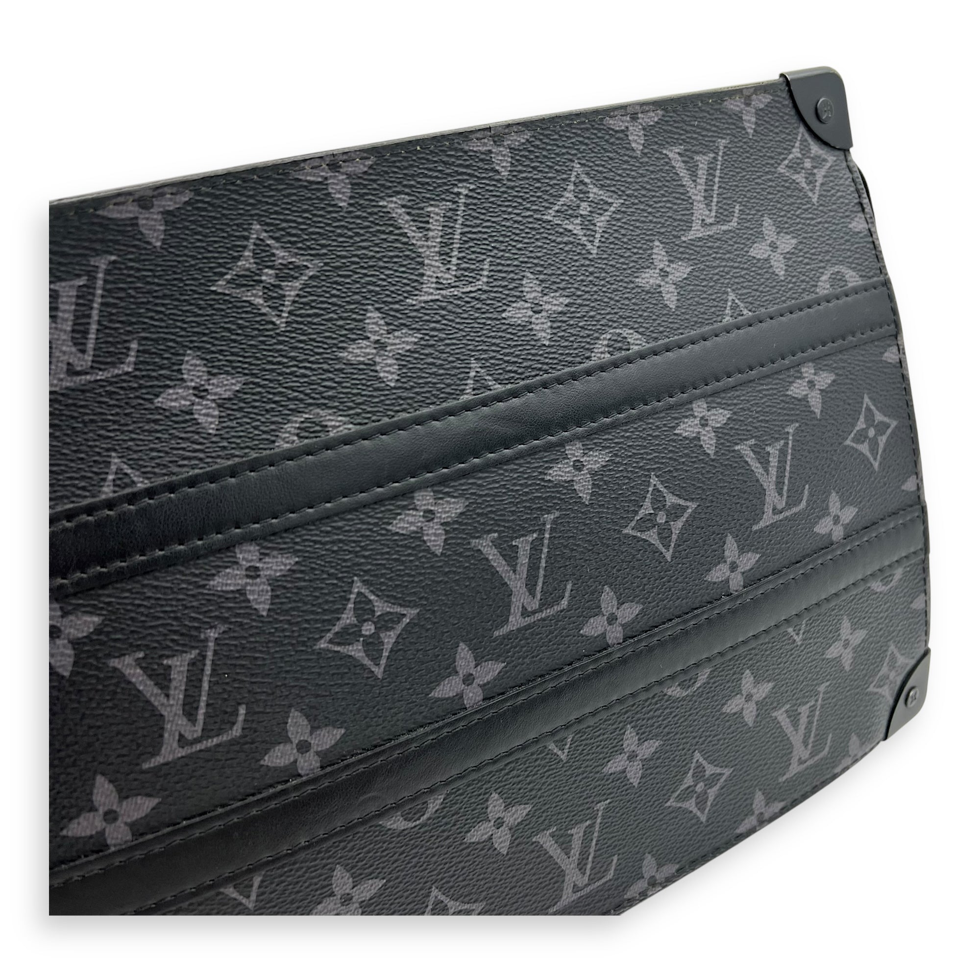 Louis Vuitton Trunk Pouch Black in Monogram Coated Canvas, Silver hardware_7