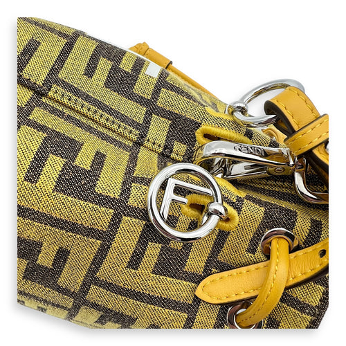 Fendi Mon Tresor Bucket Bag Yellow in Canvas, Silver hardware_2