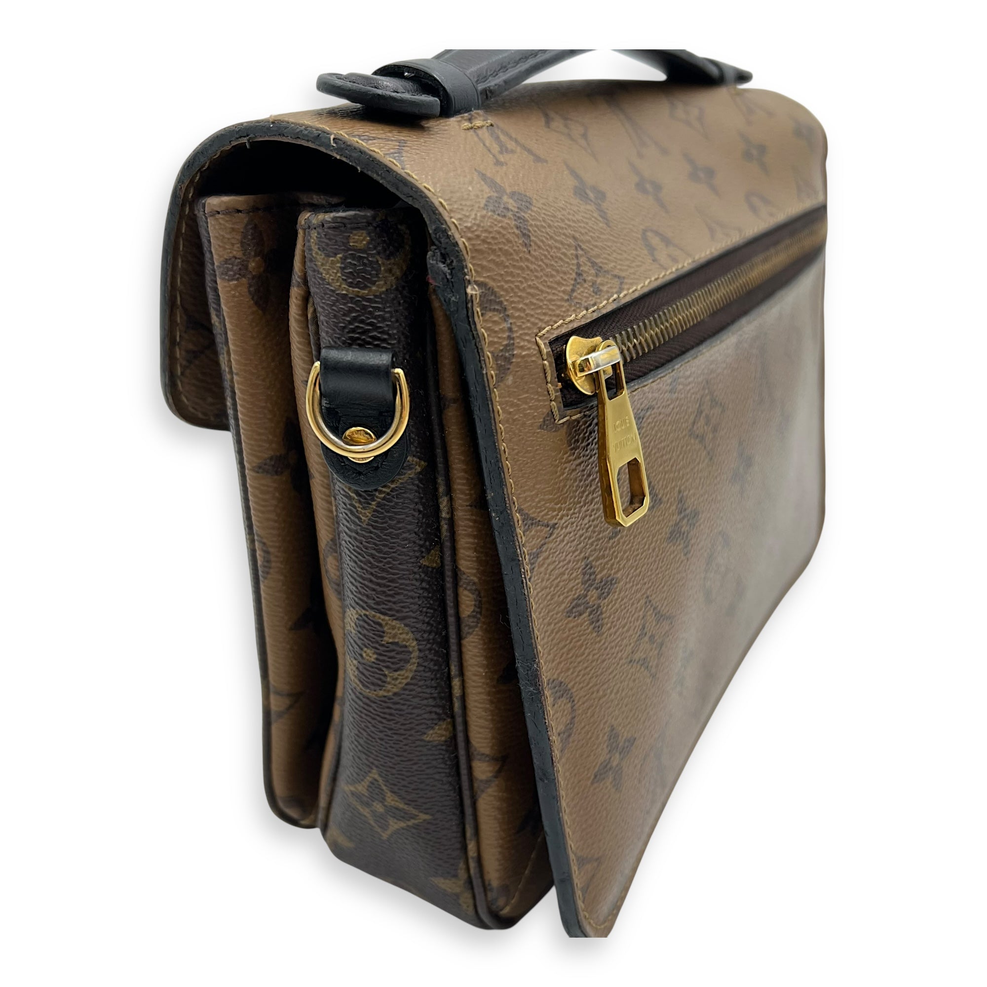 Louis Vuitton Metis Crossbody Bag Brown in Monogram Coated Canvas, Gold hardware_9