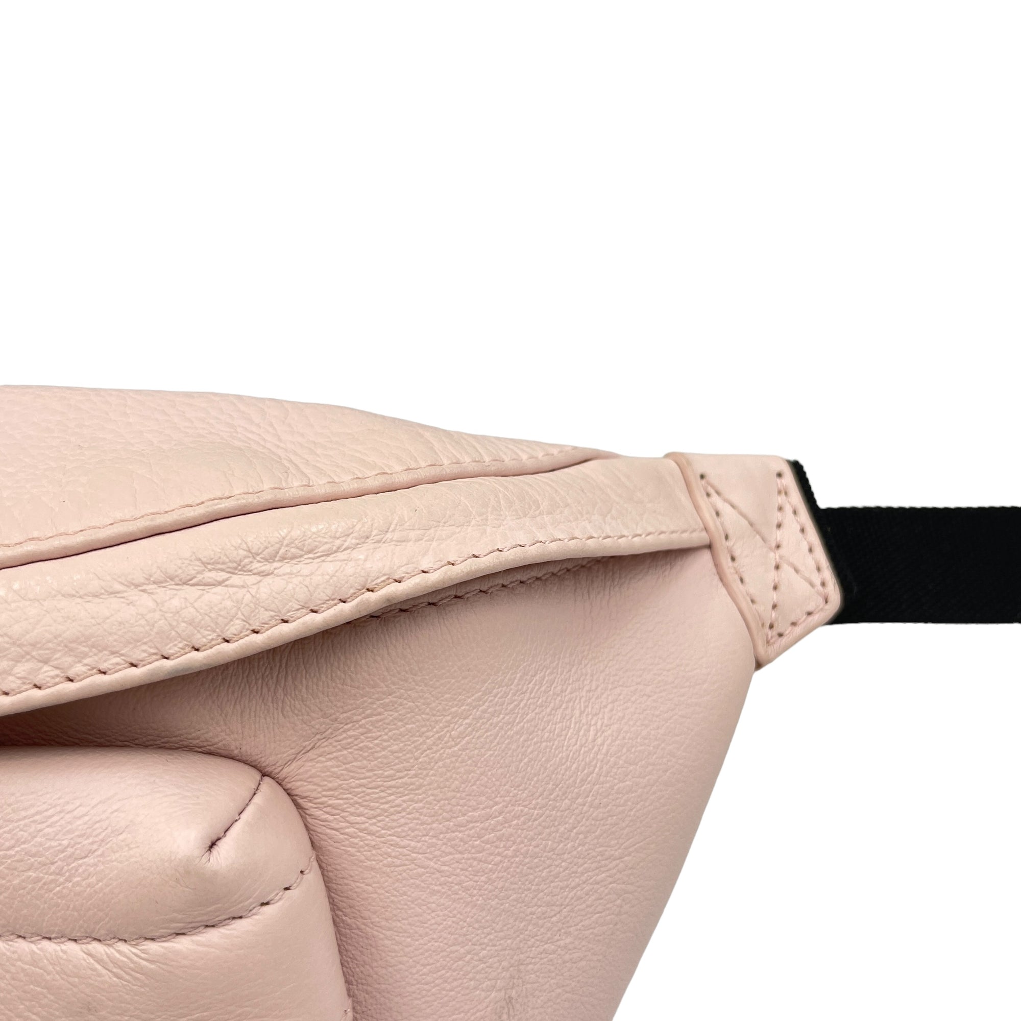 Logo NA Belt Bag Pink in Calfskin, Silver