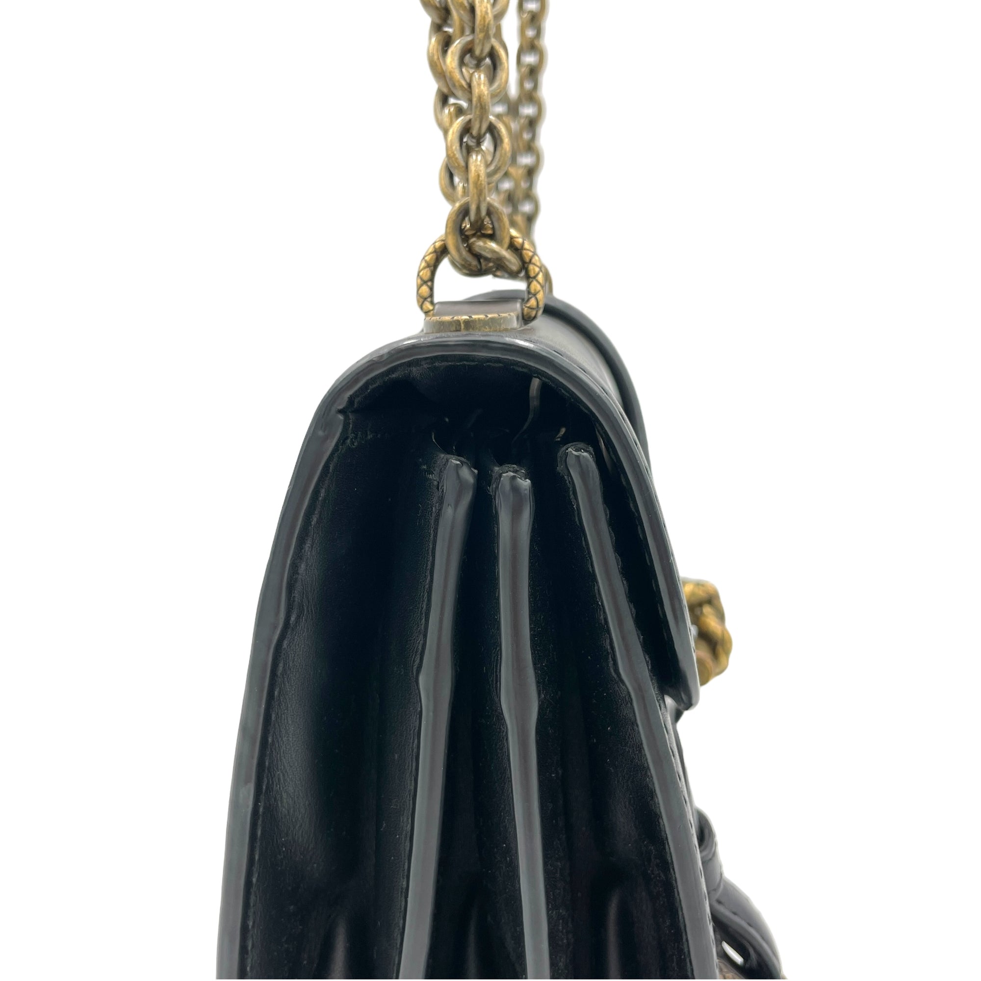 City Knot Black Shoulder Bag in Calfskin, Gold hardware