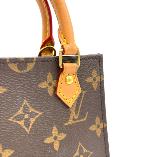 Sac Plat Top handle Bag in Monogram Coated Canvas   Gold hardware